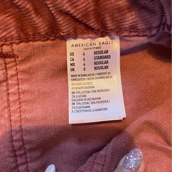 American Eagle Burgundy Corduroy Mini Skirt - Picture 4 of 5